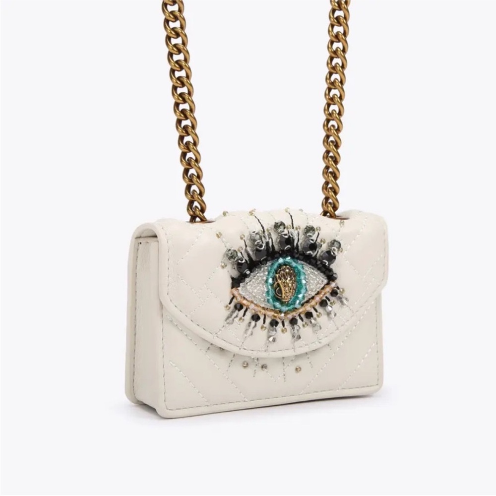 Kurt Geiger Cream Mini/Micro Bag with Eye Detail - Picture 4 of 6